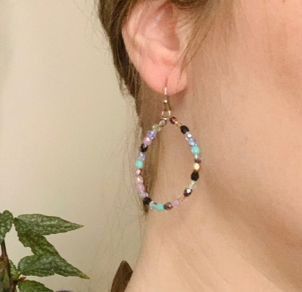 Mermaid Fire Polished Hoop Earrings