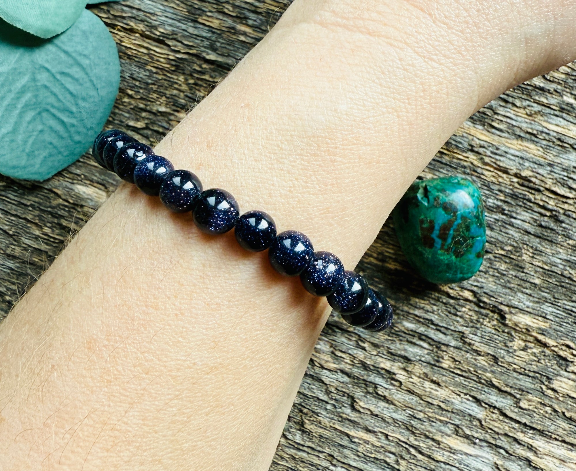 Blue Goldstone Signature Gemstone Bracelet