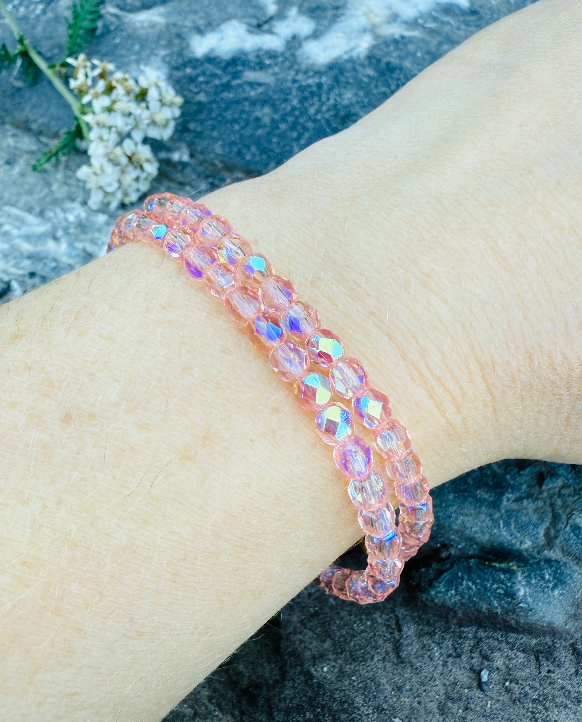 Light Rose Fire Polished Bracelet