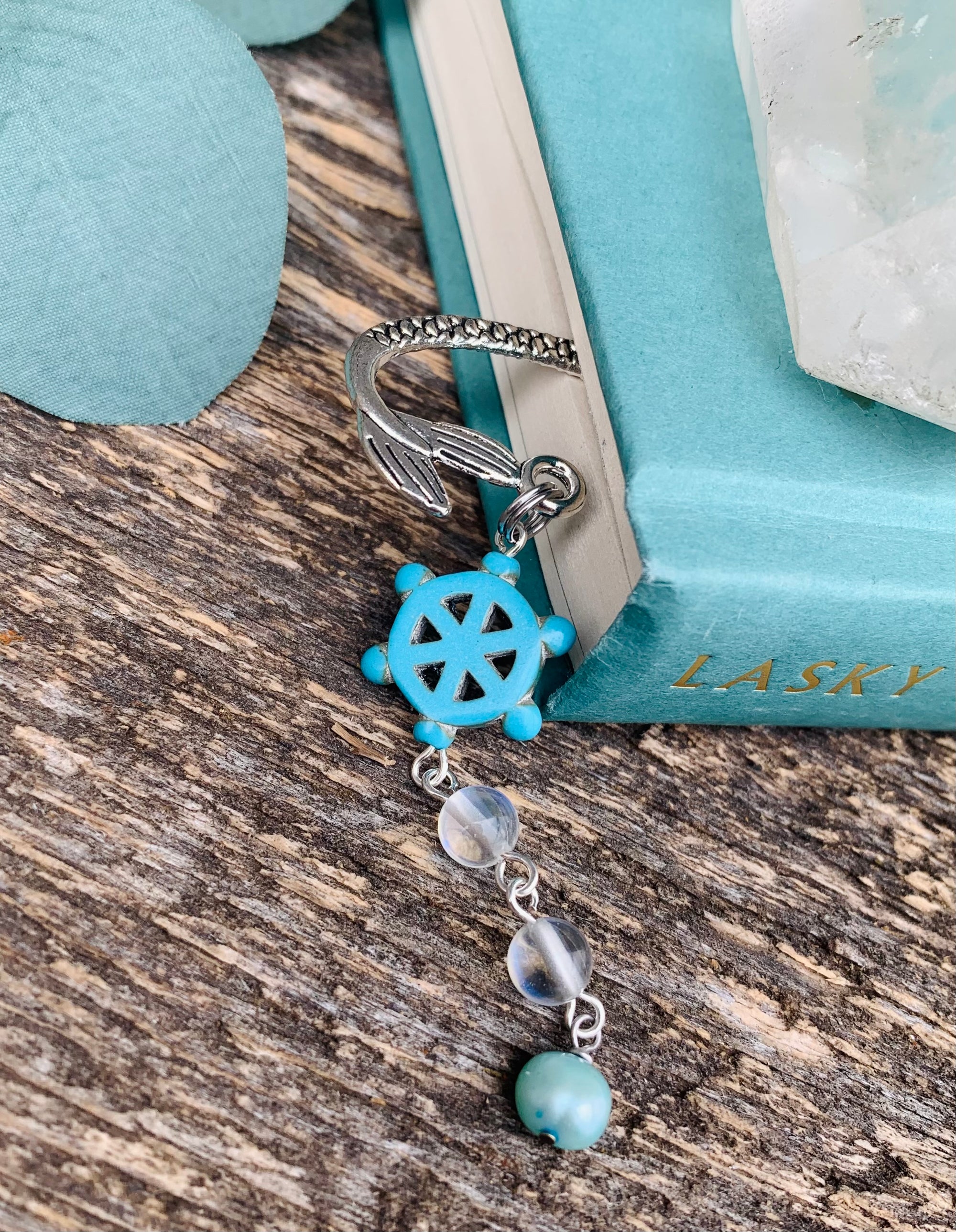 Blue Starfish Mermaid Bookmark