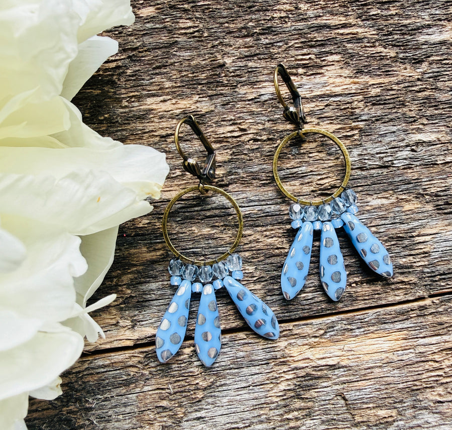 Polka Dot Petite Fringe Hoops