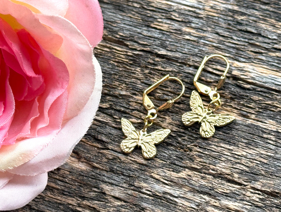 Golden Butterfly Earrings