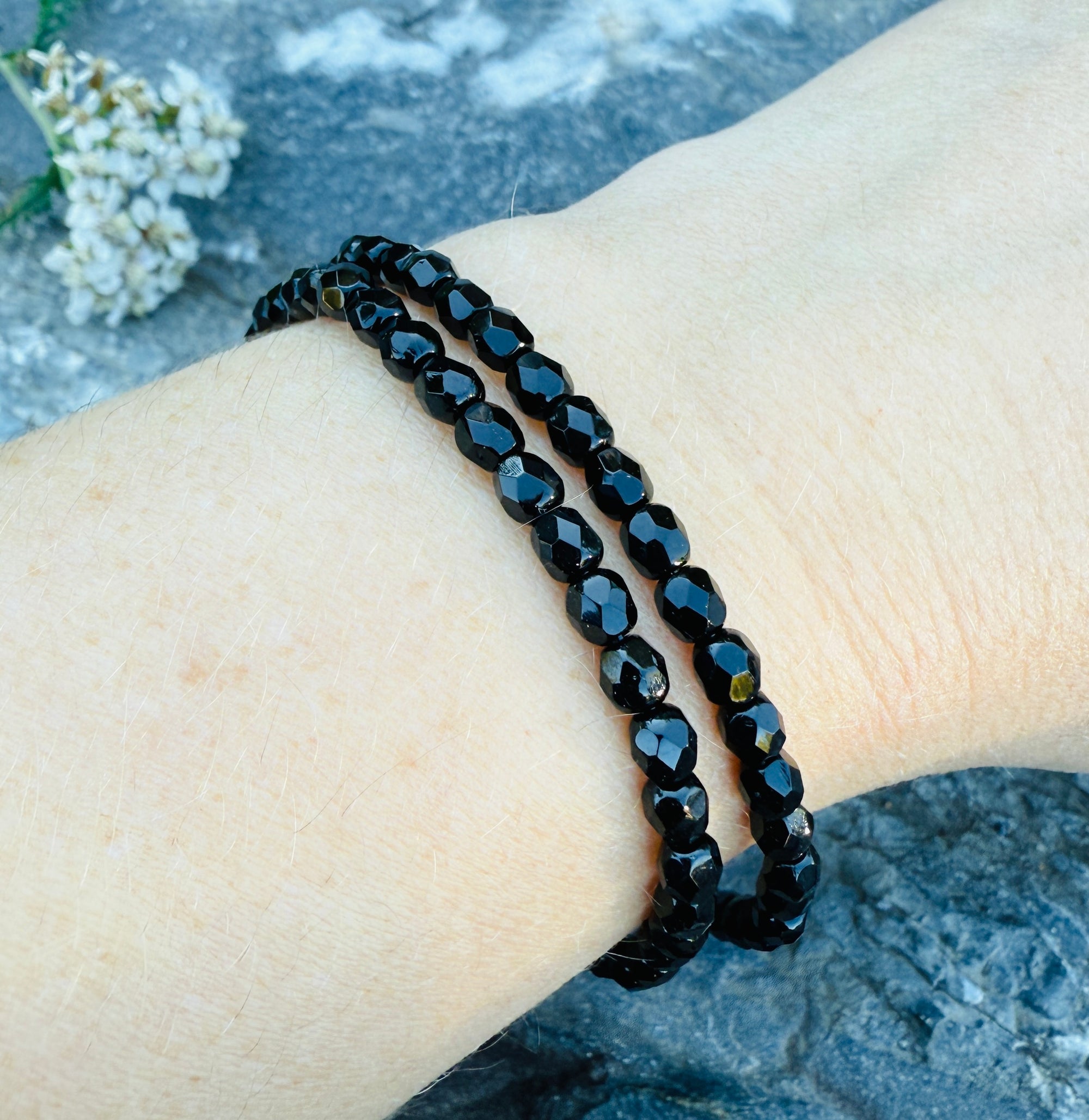 Jet Black Fire Polished Bracelet