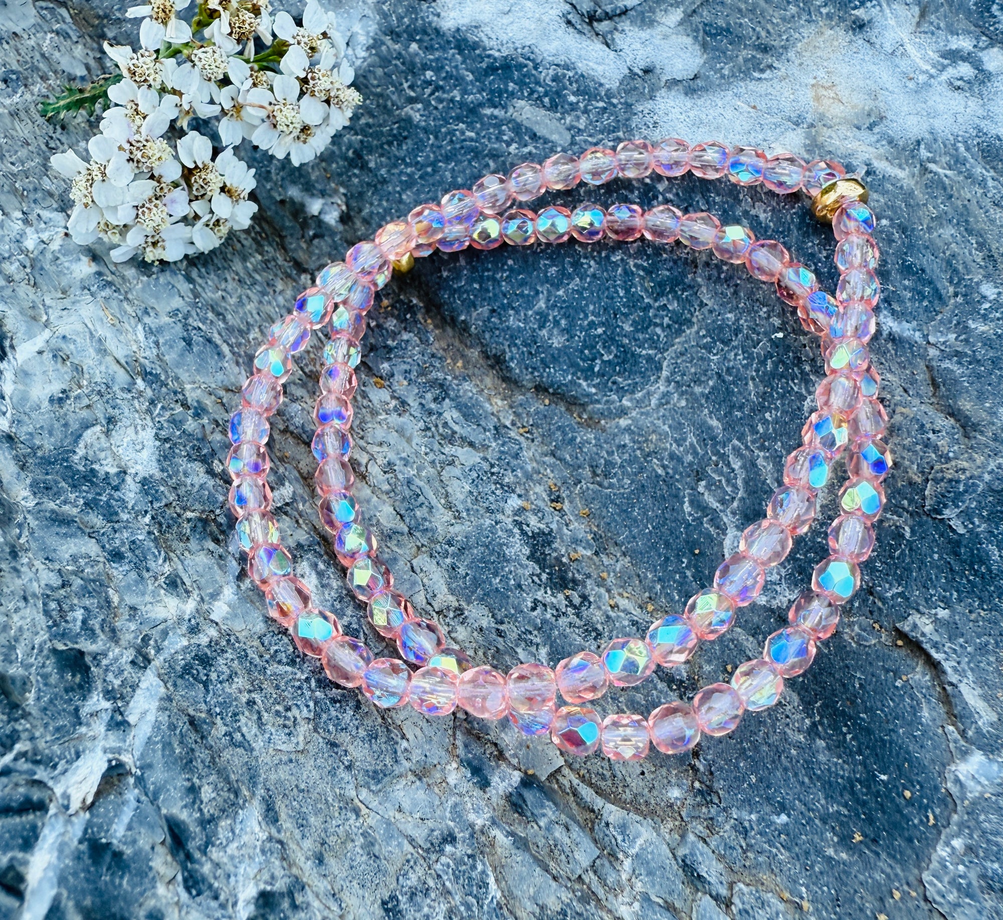 Light Rose Fire Polished Bracelet
