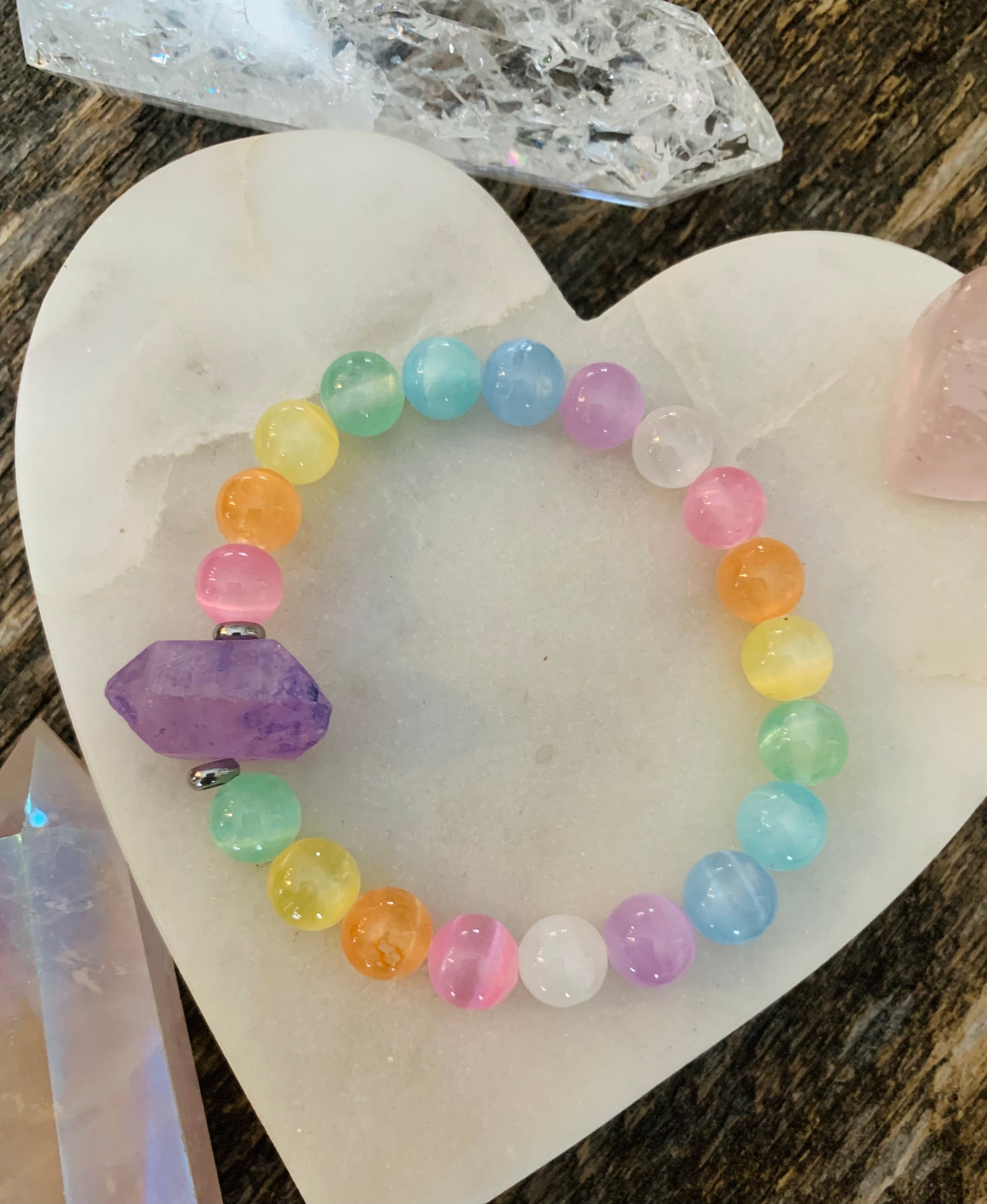 Unicorn Lilac Quartz Nugget Bracelet