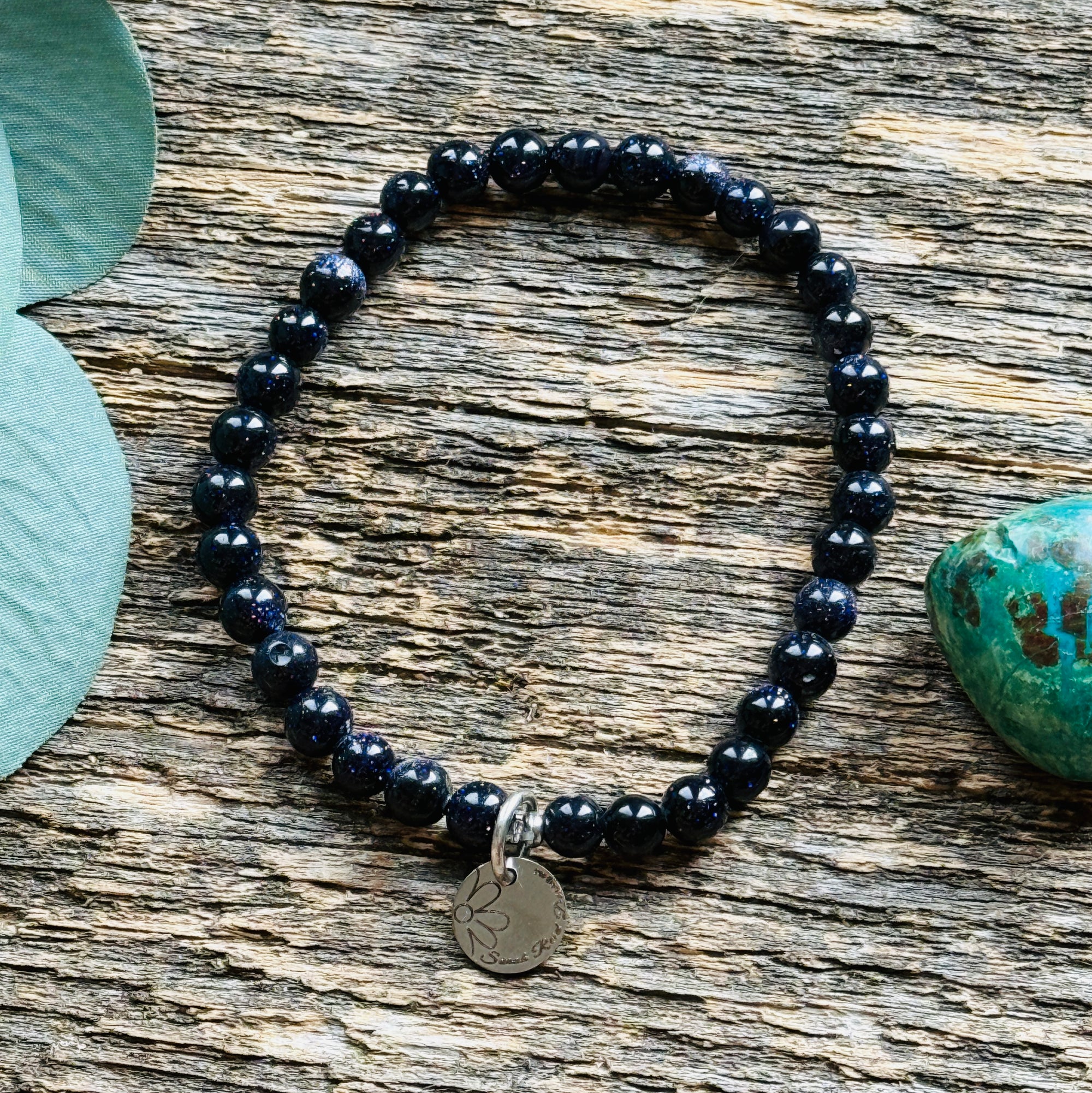 Blue Goldstone Signature Gemstone Bracelet