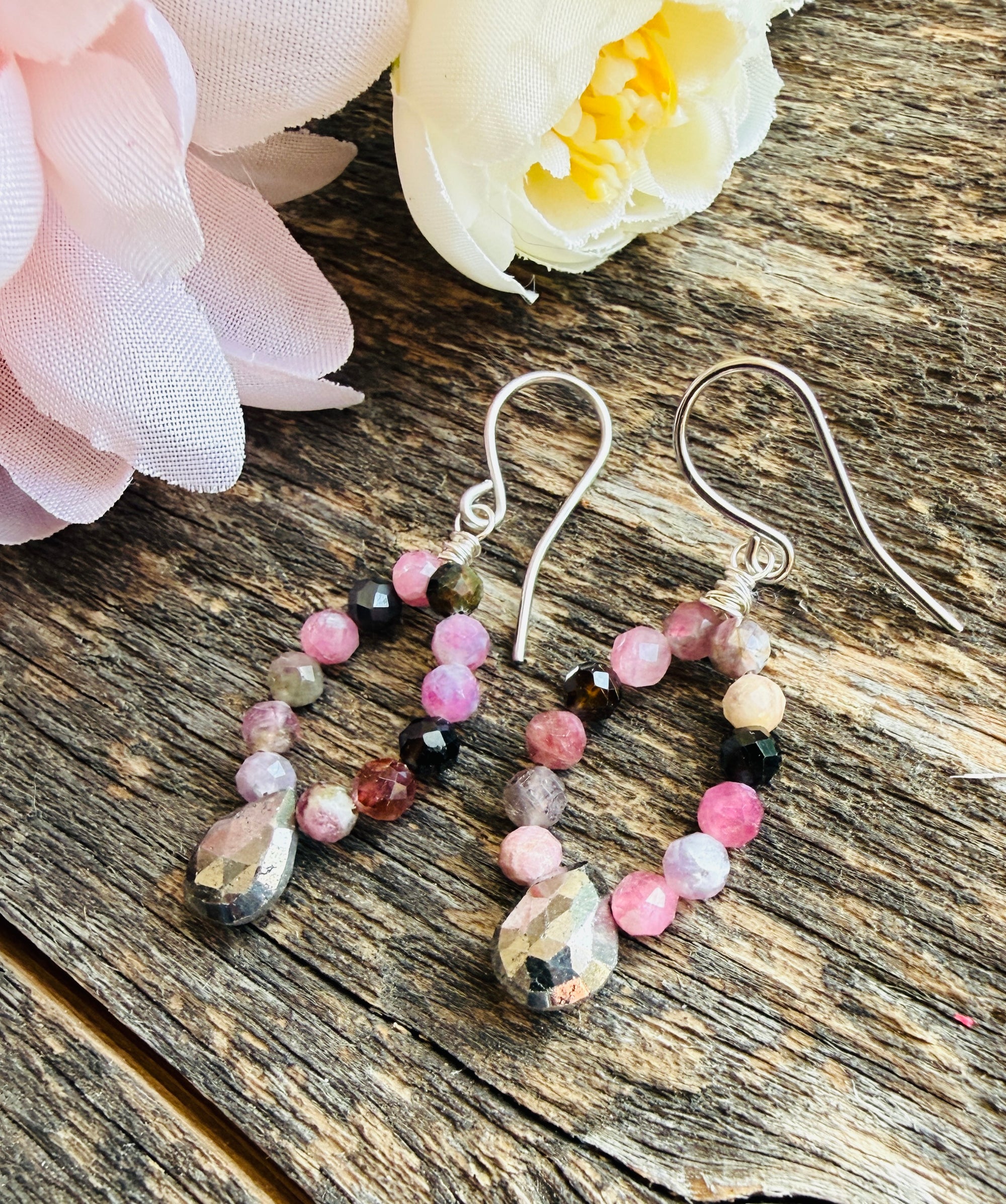 Tourmaline Gem Hoop Earrings