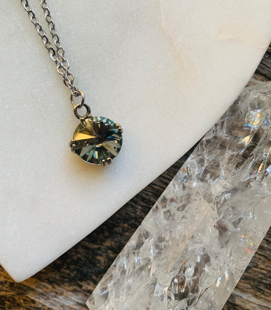 Black Diamond Crystal Necklace