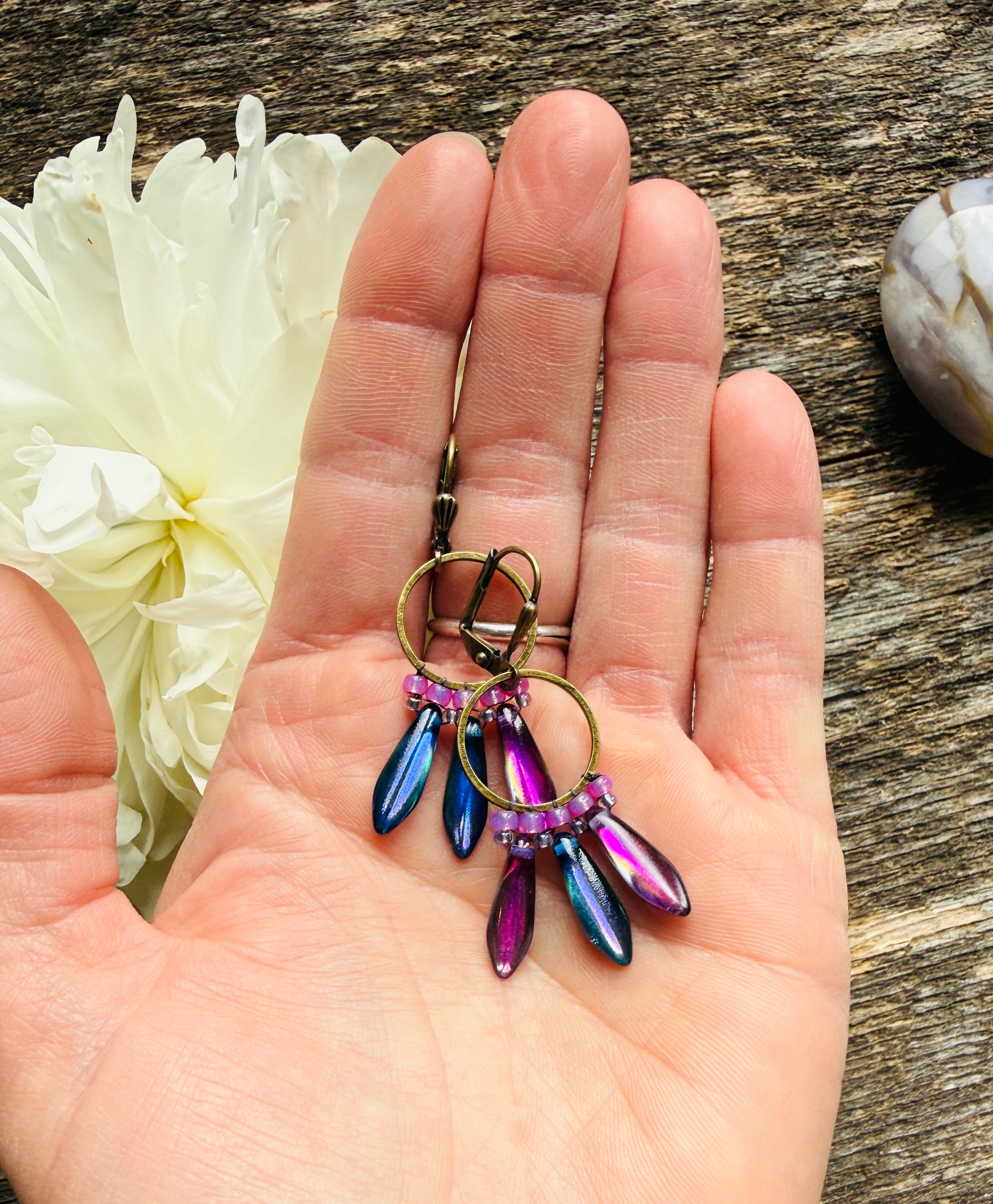 Grape Crush Petite Fringe Hoops