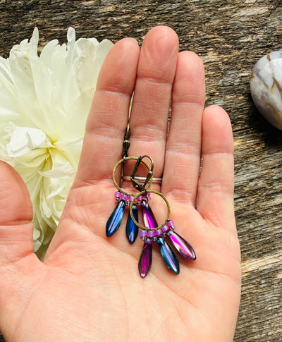 Grape Crush Petite Fringe Hoops