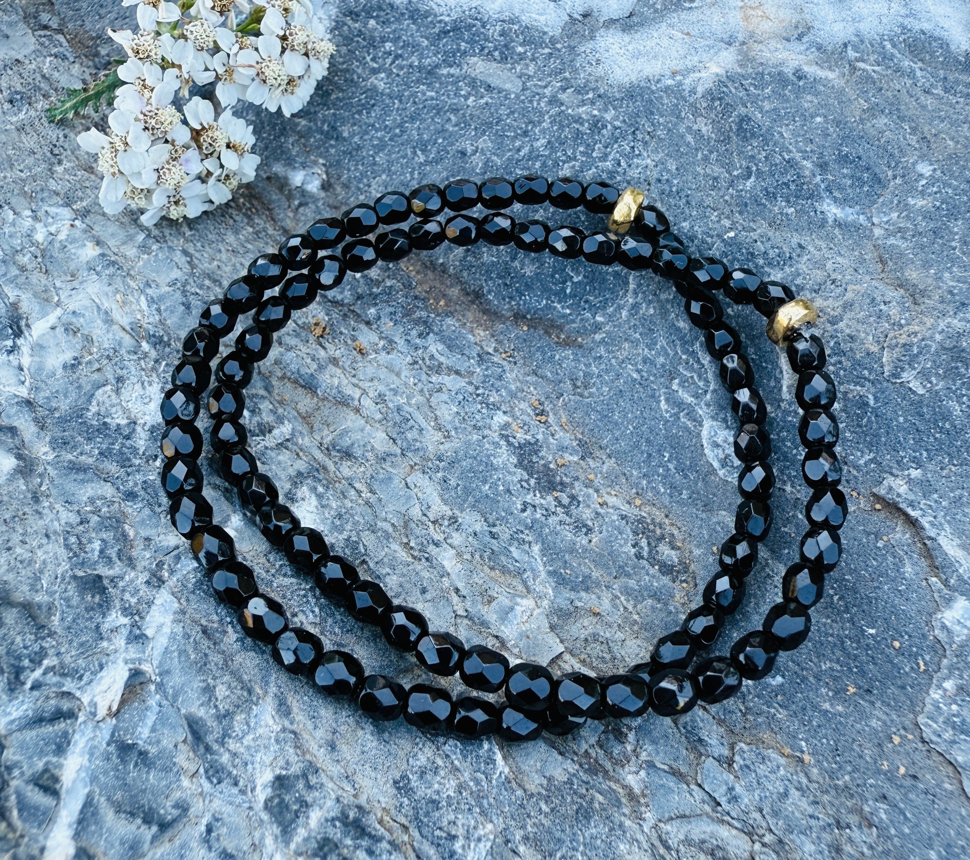 Jet Black Fire Polished Bracelet