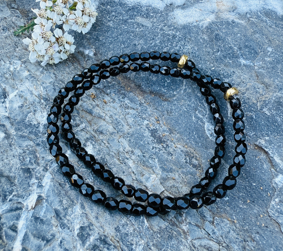 Jet Black Fire Polished Bracelet