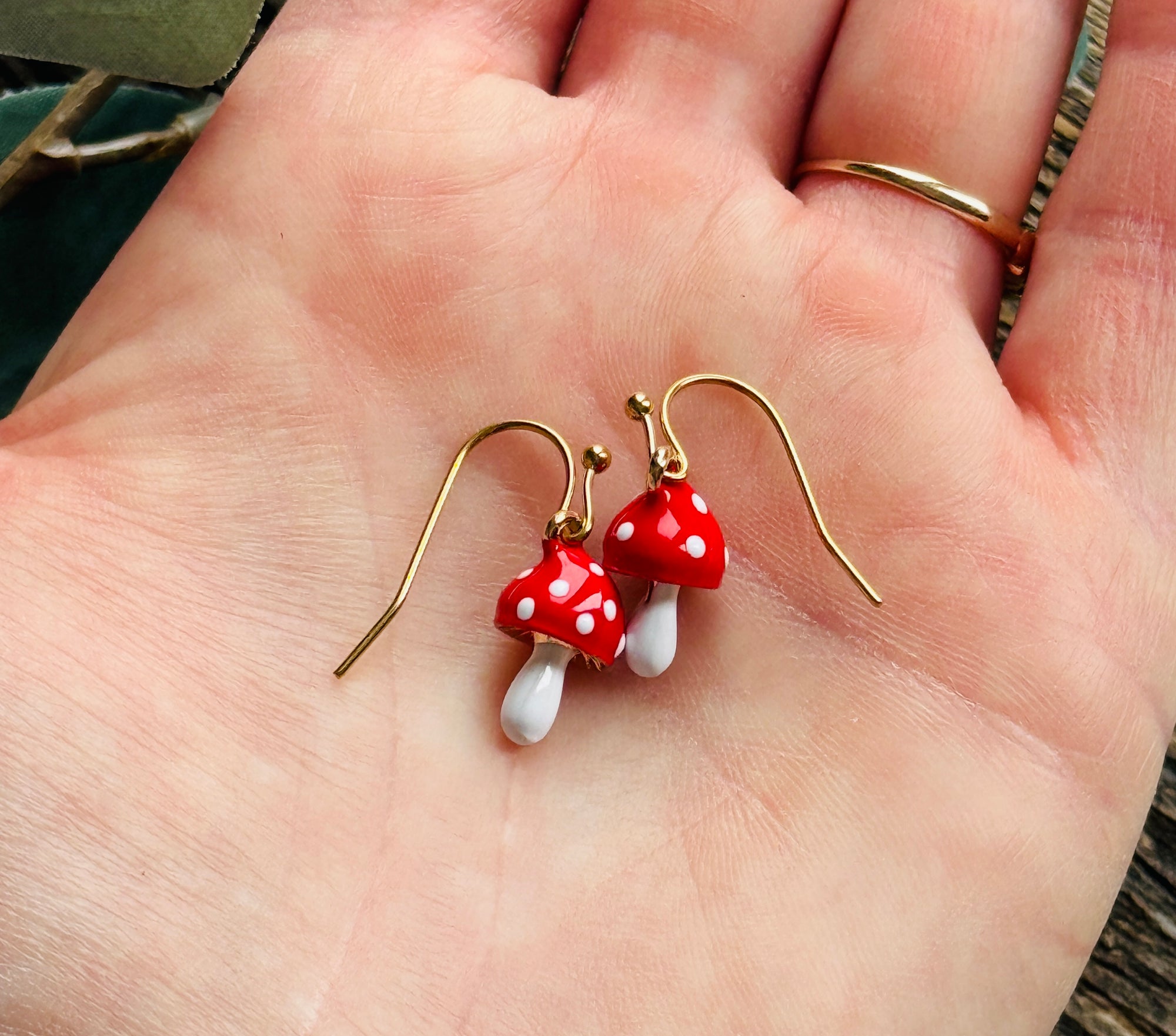 Red Mushroom Earrings