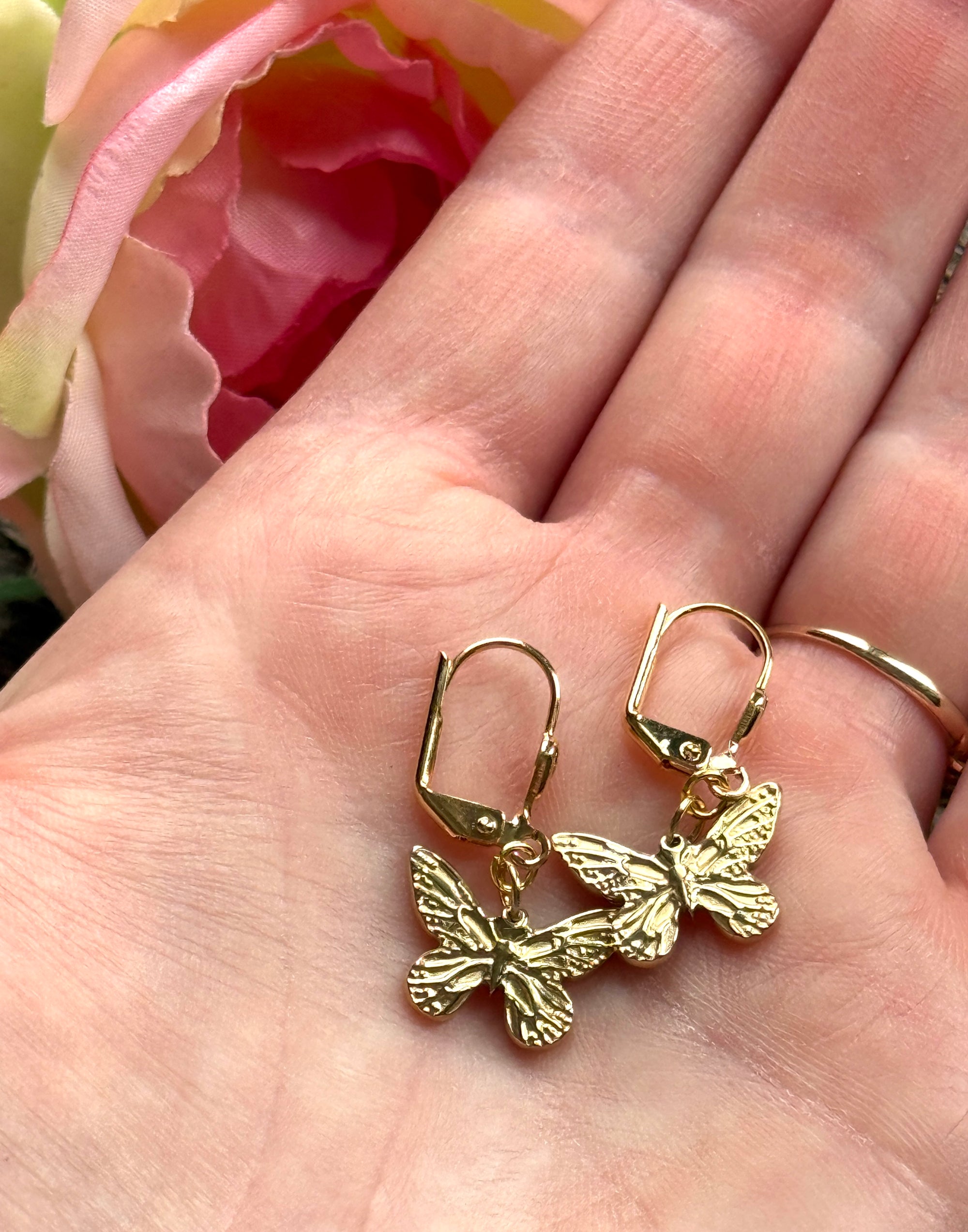 Golden Butterfly Earrings