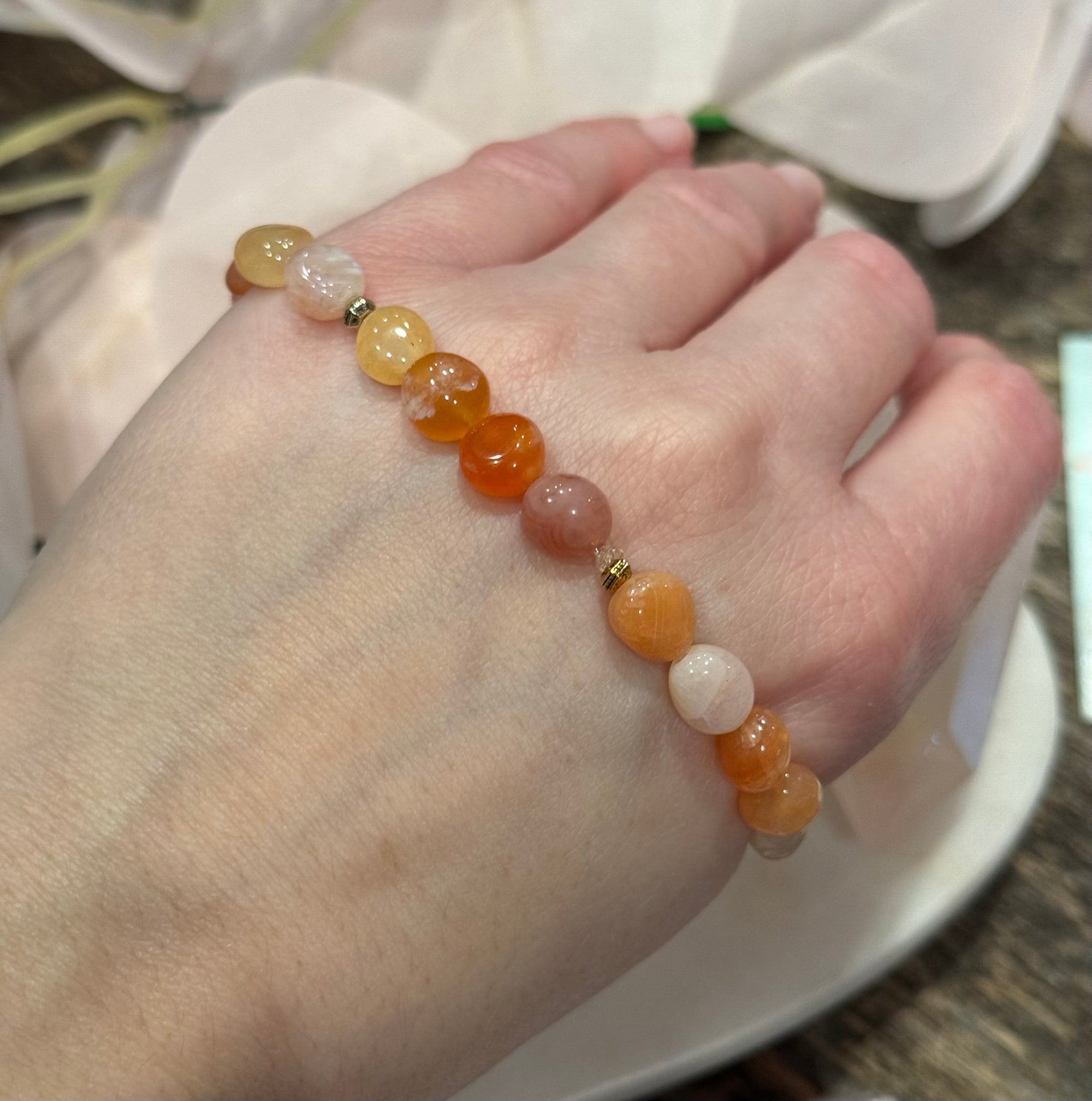 Creamsicle Botswana Agate Bracelet