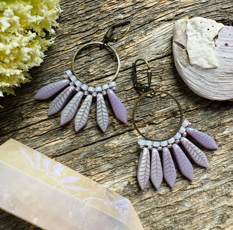 Lavender Haze Fringe Hoops