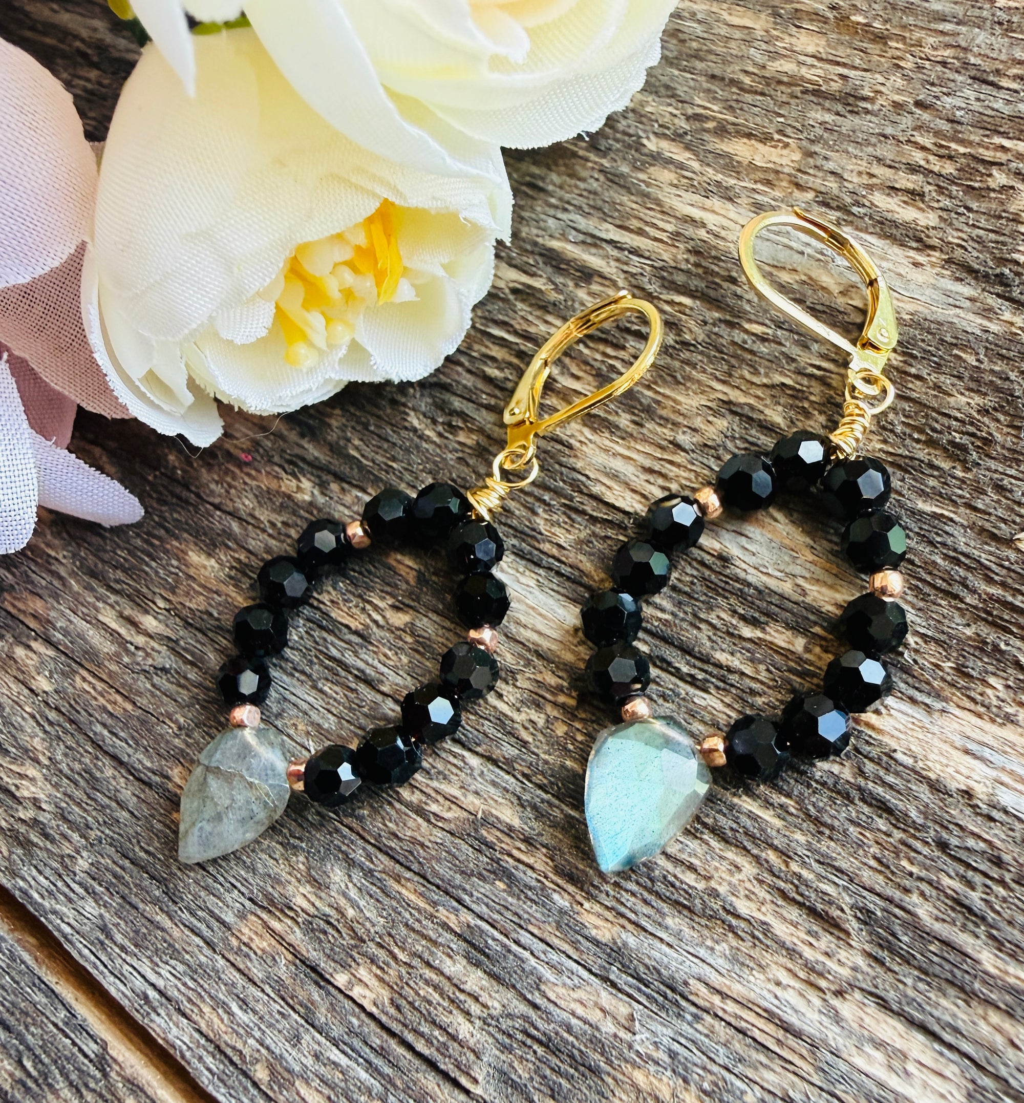 Night Sky Gem Hoop Earrings