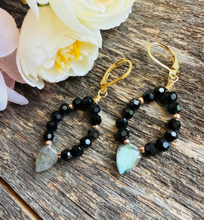 Night Sky Gem Hoop Earrings