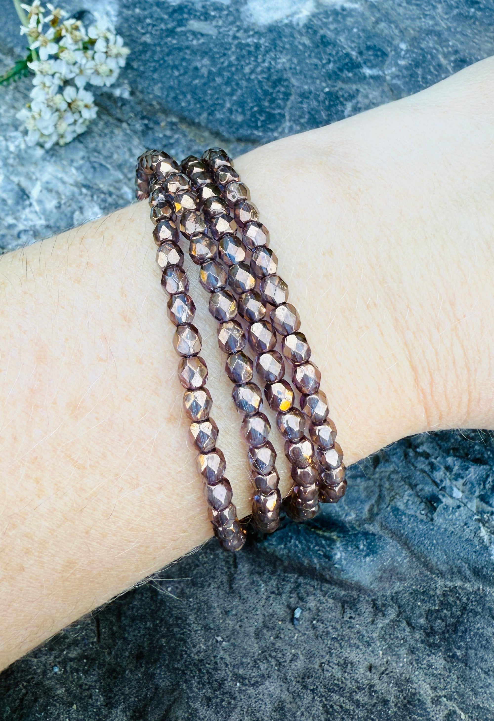 Bronzed Amethyst Fire Polished Bracelet