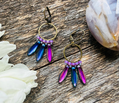 Grape Crush Petite Fringe Hoops