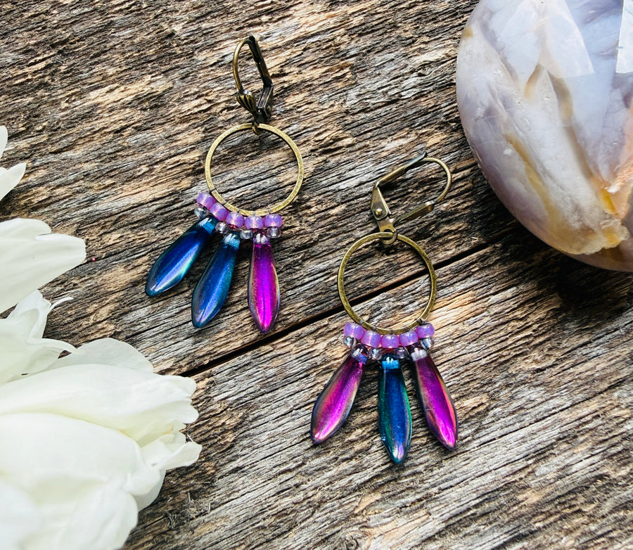 Grape Crush Petite Fringe Hoops