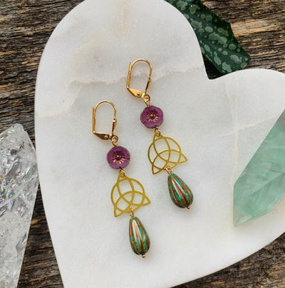 Celtic Blossom Dangle Earrings