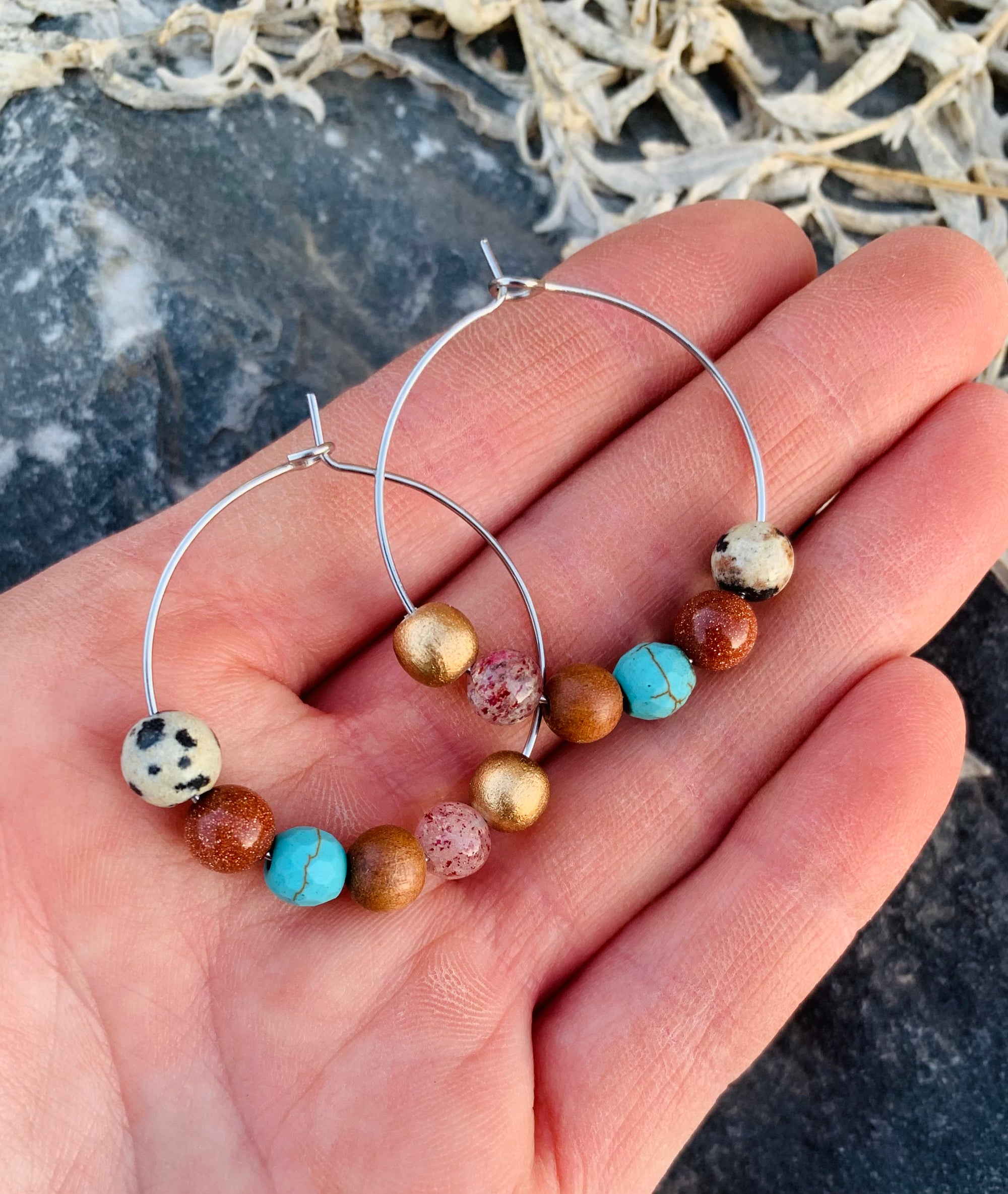 Wanderer Gem Hoops