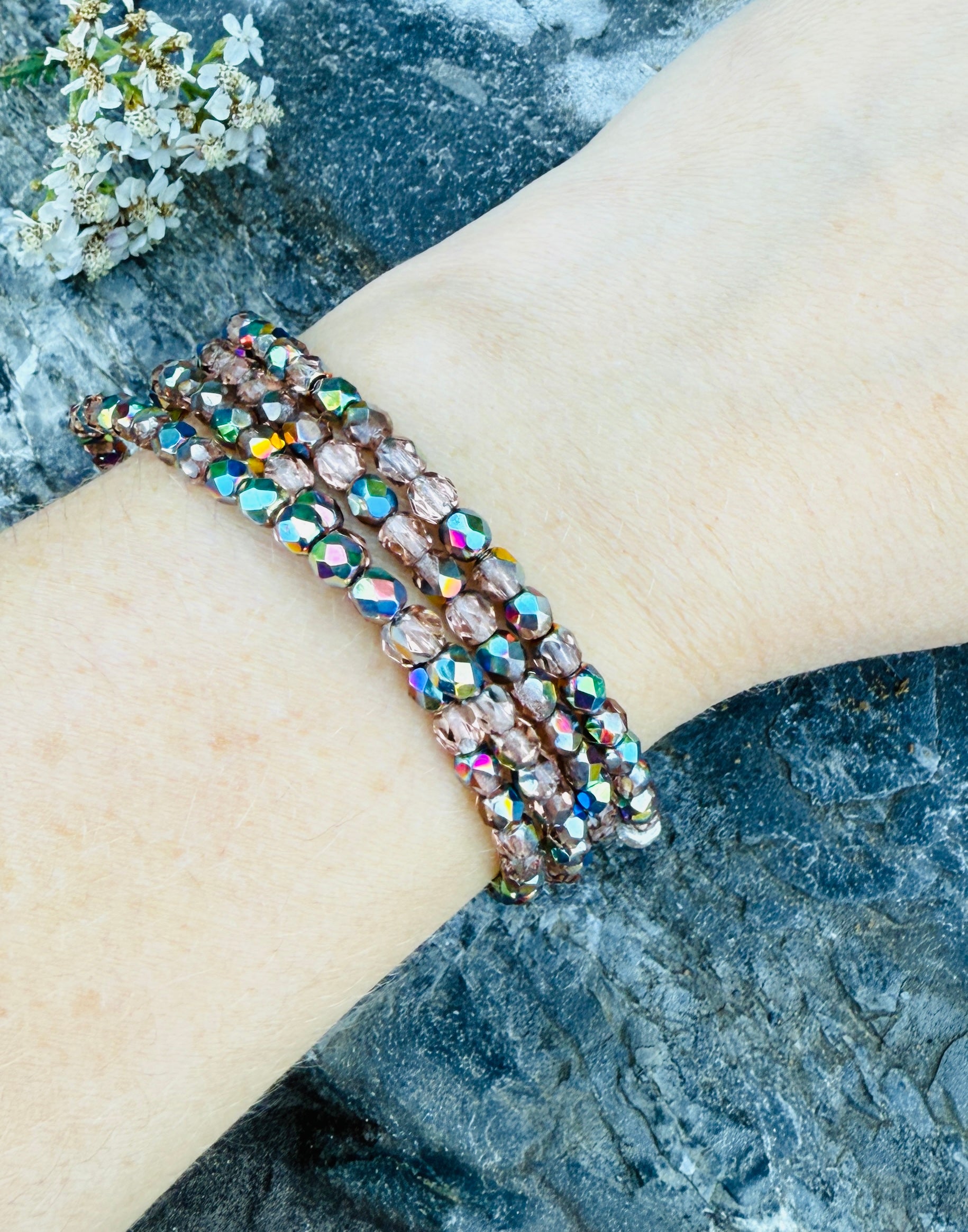 Glisten Rose Gold Fire Polished Bracelet