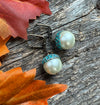 Cream Patina Acorn Earrings