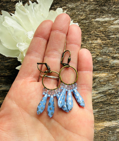 Polka Dot Petite Fringe Hoops