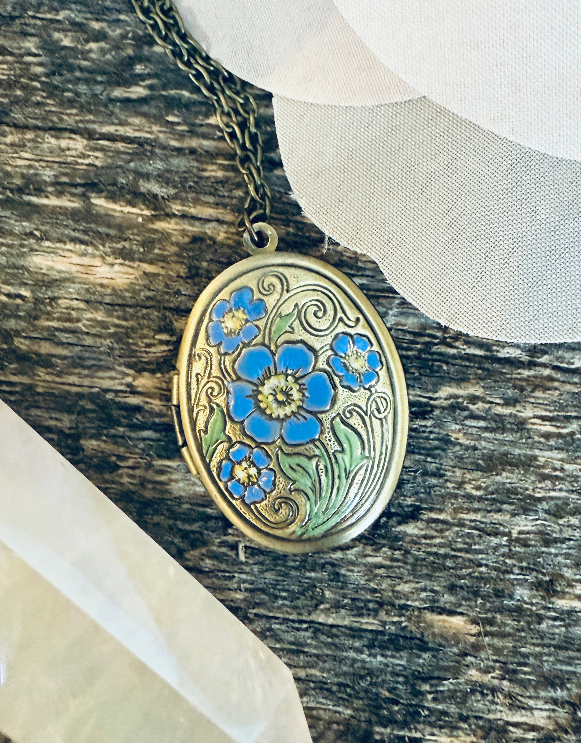 Forget Me Not Locket Necklace