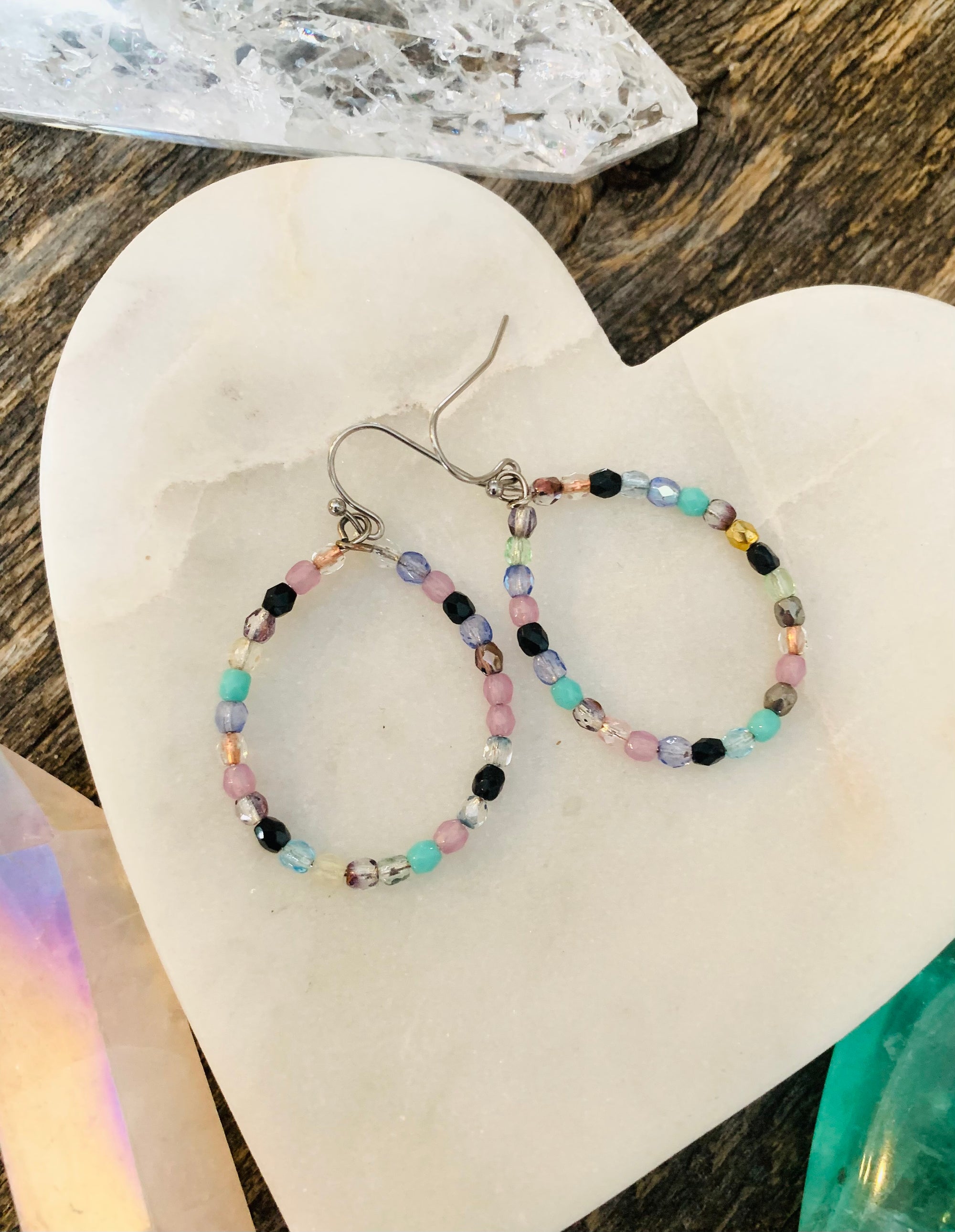 Mermaid Fire Polished Hoop Earrings