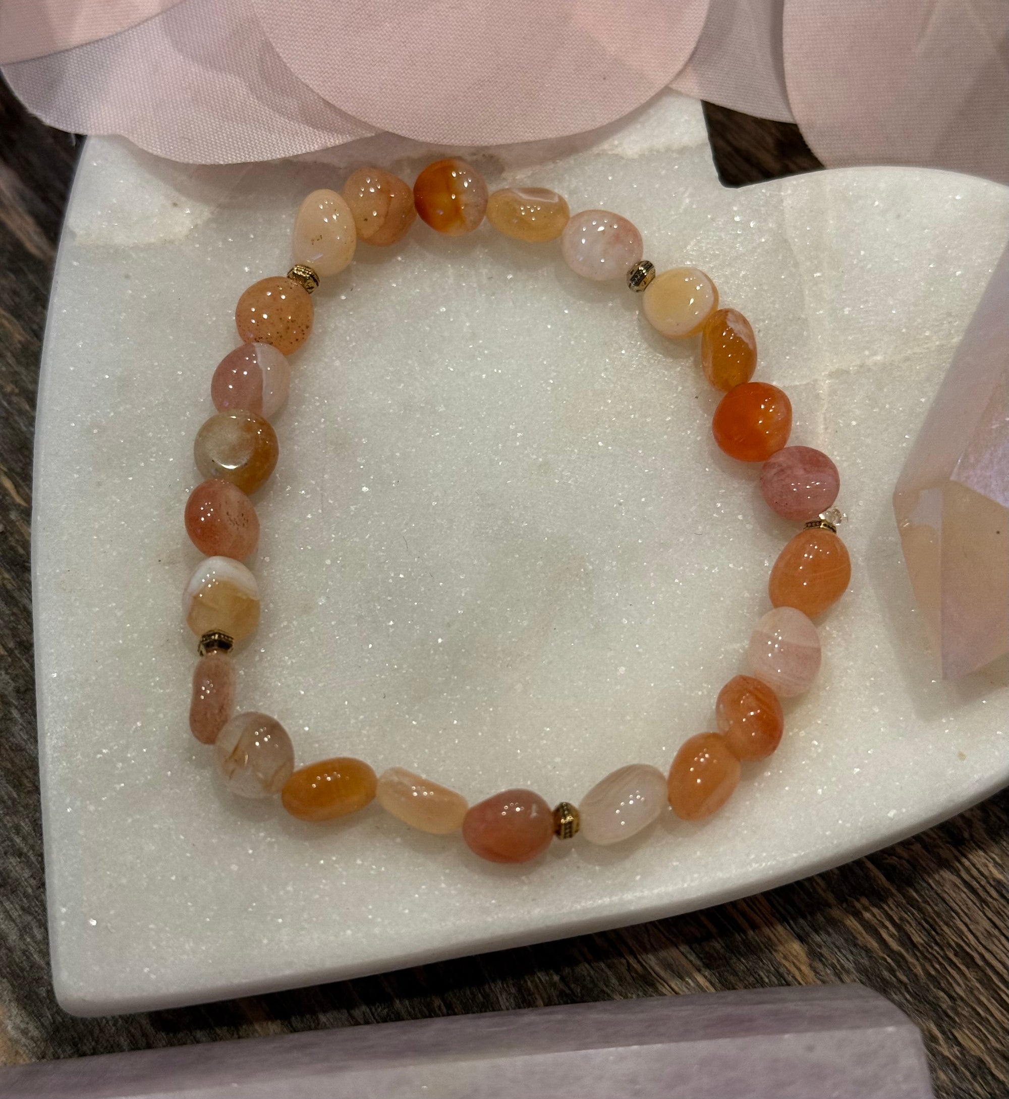 Creamsicle Botswana Agate Bracelet