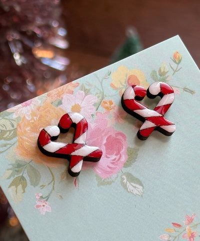 Candy Cane Stud Earrings