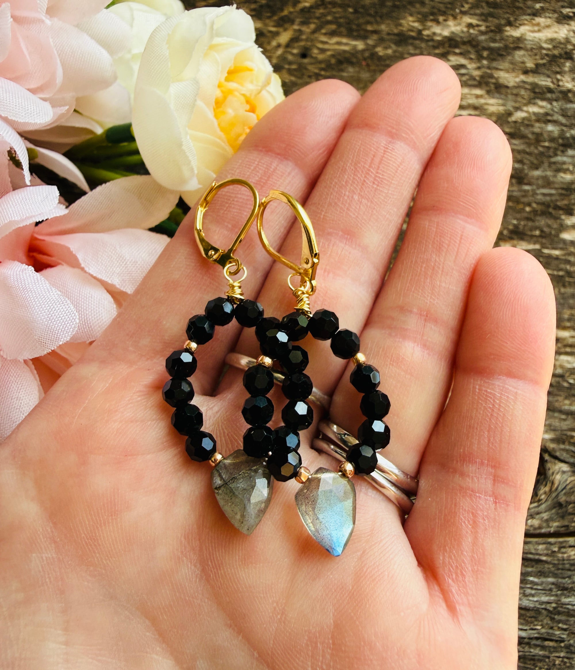 Night Sky Gem Hoop Earrings