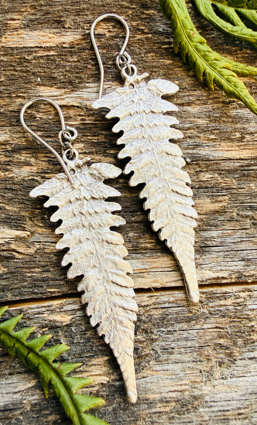 Silver Fern Leaf Earrings