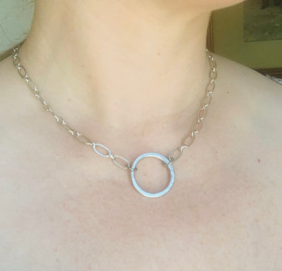 Antique Silver Circle Necklace