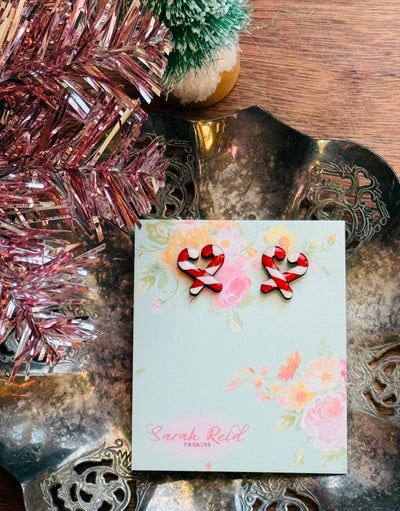 Candy Cane Stud Earrings