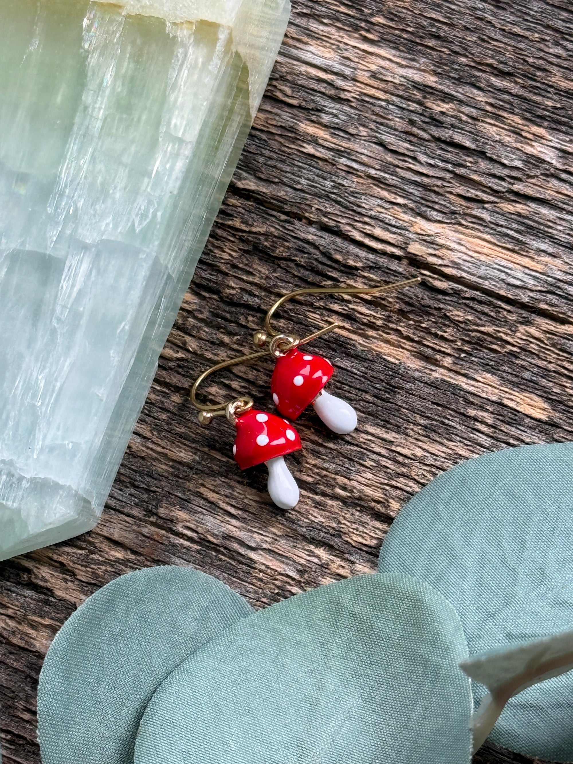 Red Mushroom Earrings