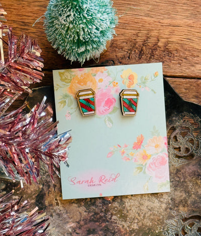 Holiday Mocha Cups Stud Earrings