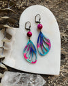 Vibrant Watercolour Dragonfly Wing Earrings