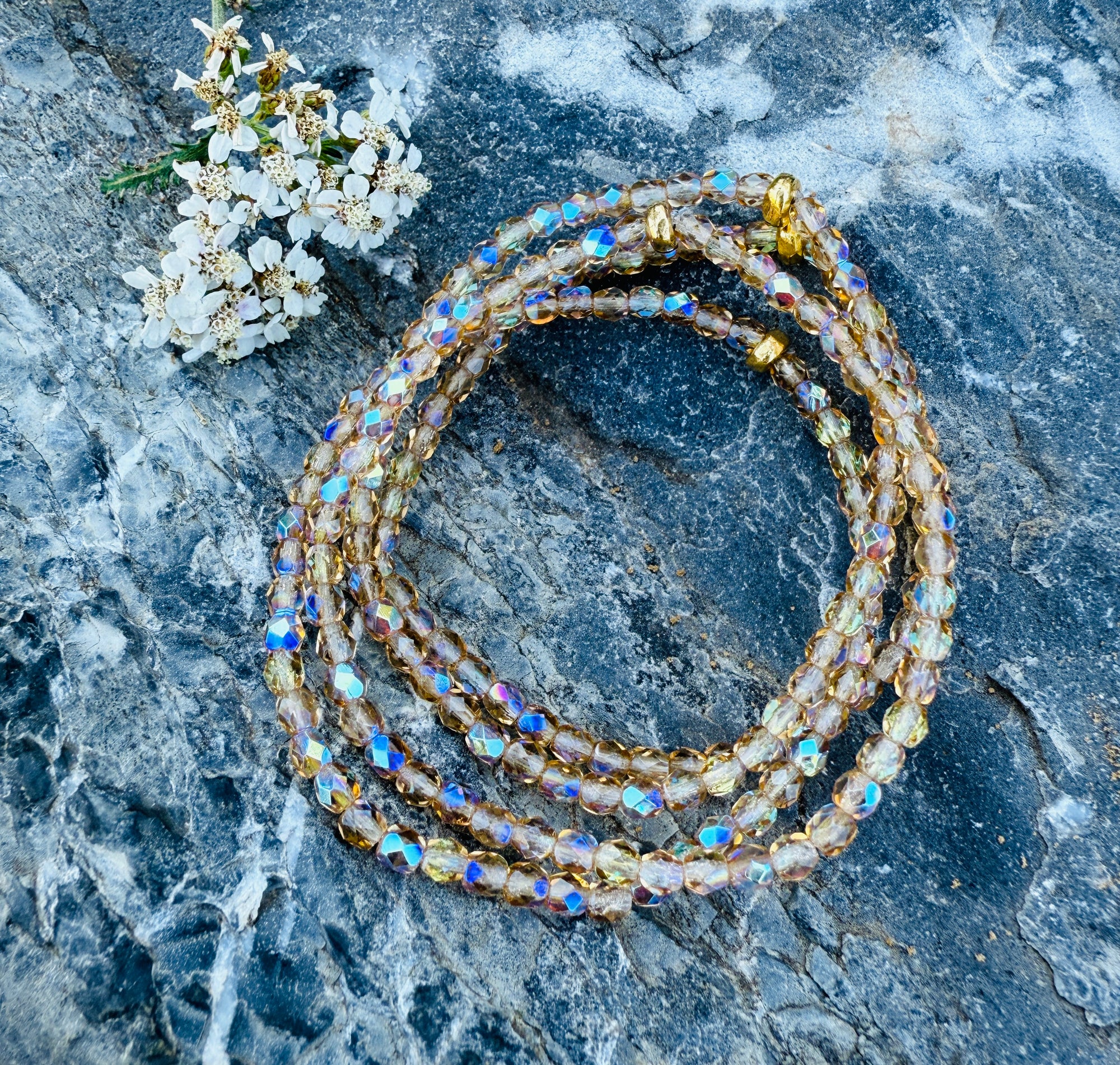 Light Topaz Fire Polished Bracelet