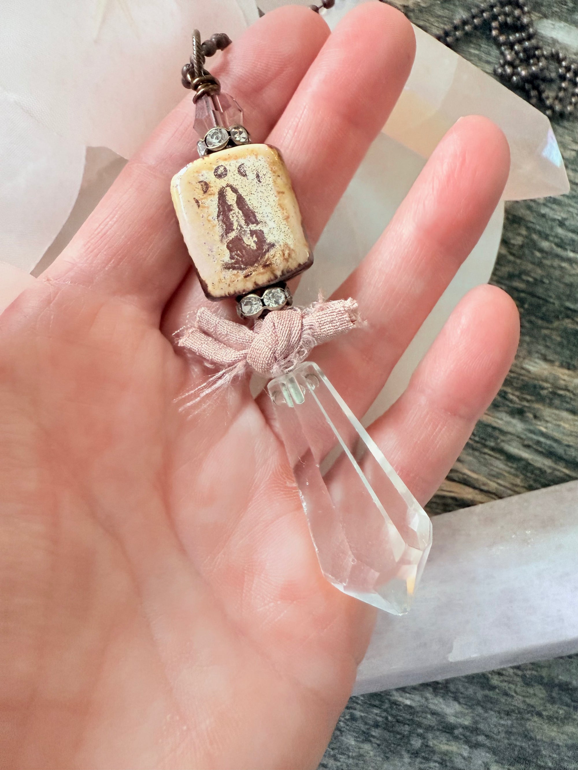 Moon Phase Quote Necklace