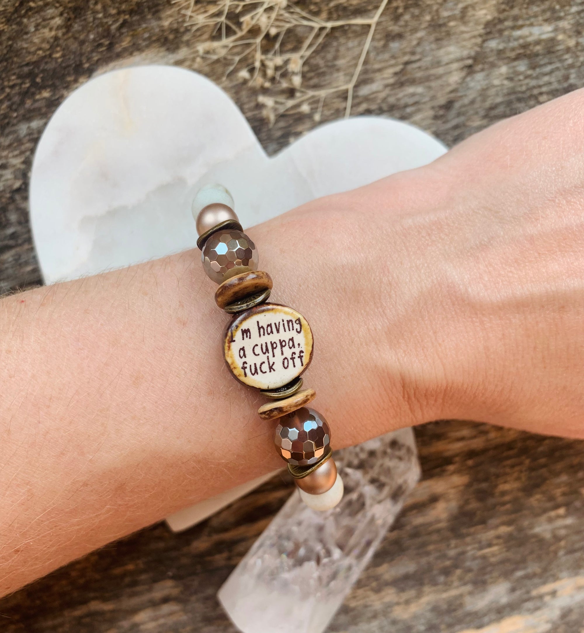 A Cuppa… Amazonite Sweary Bracelet