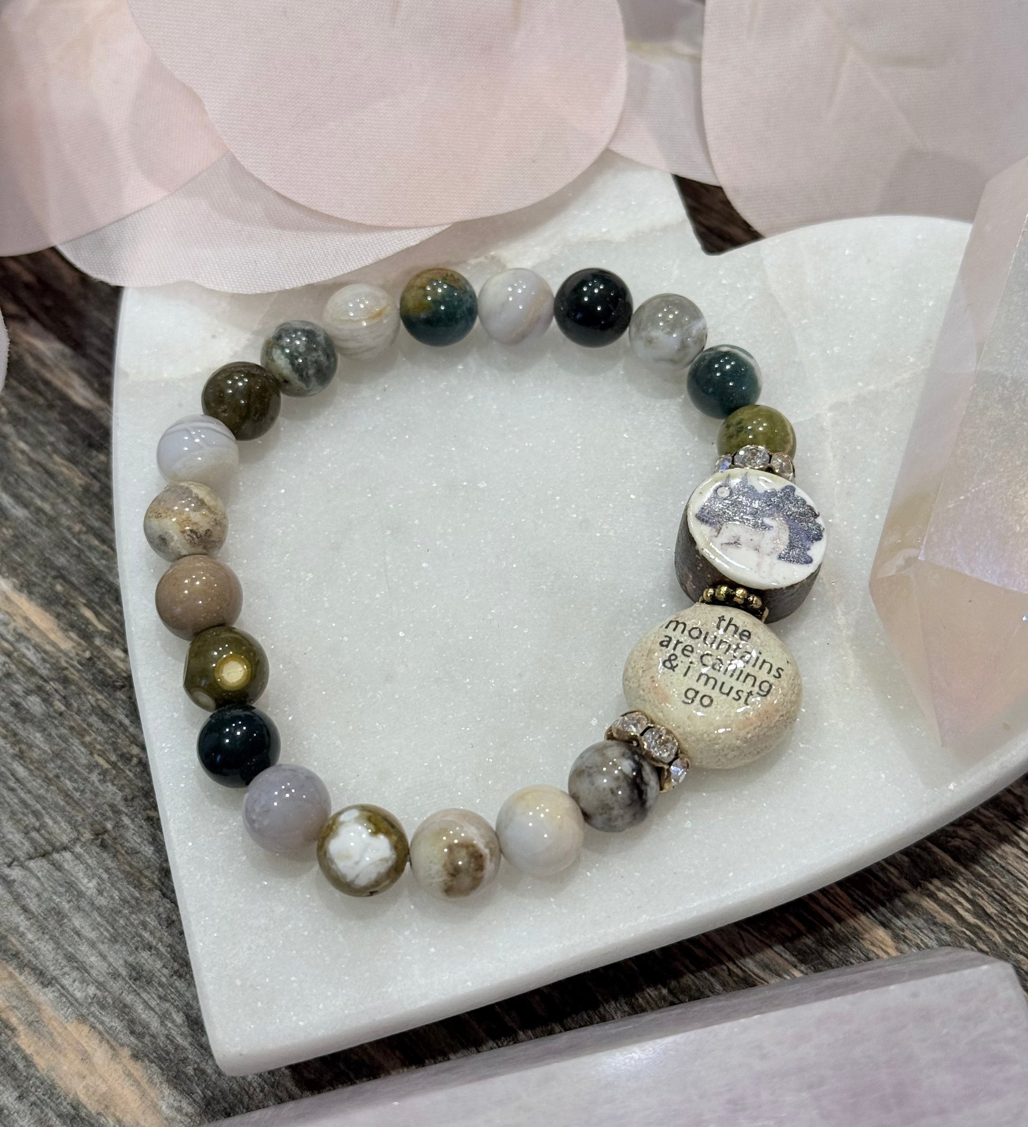 Mountain Wolf Quote Bracelet