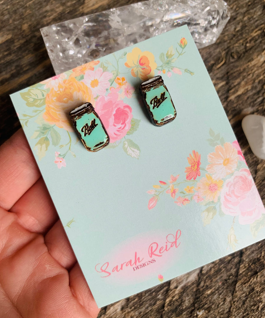 Ball Mason Jar Studs