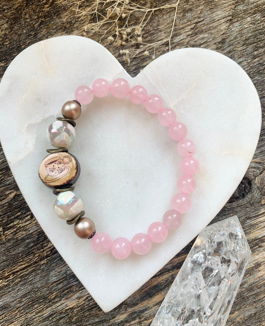 A Cuppa… Rose Quartz Sweary Bracelet