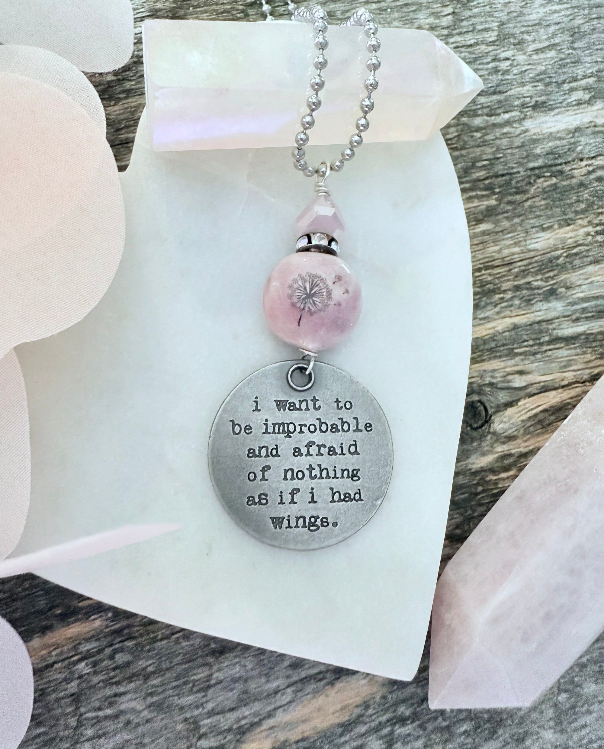 Dandelion Quote Necklace