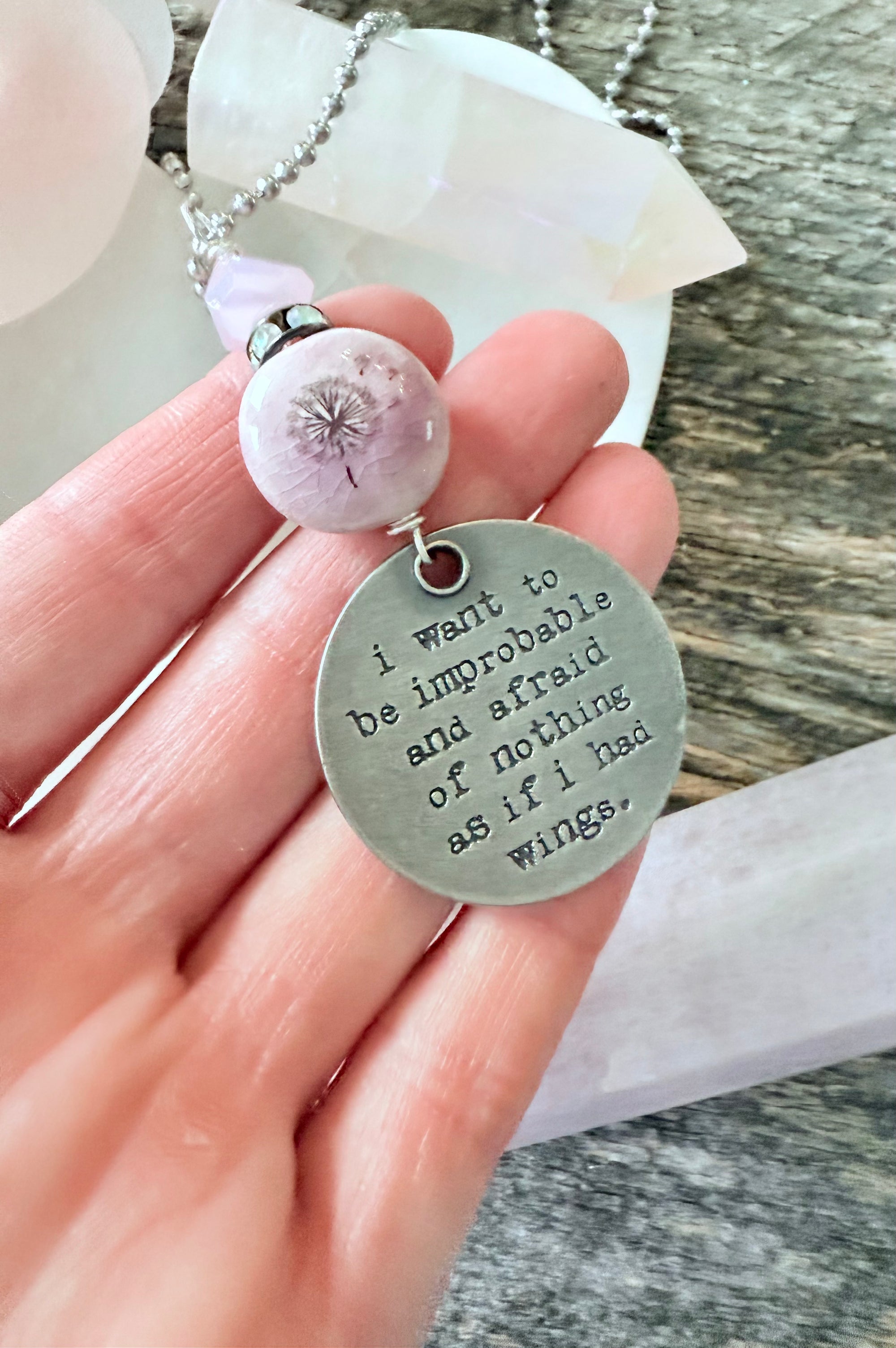 Dandelion Quote Necklace