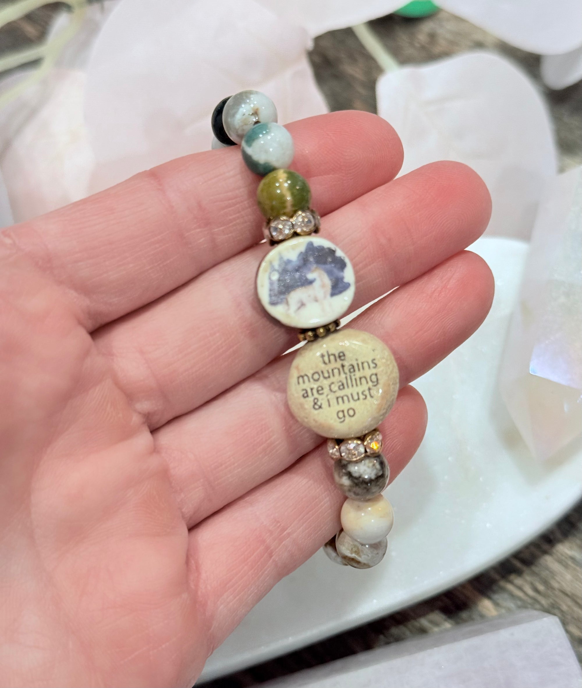 Mountain Wolf Quote Bracelet